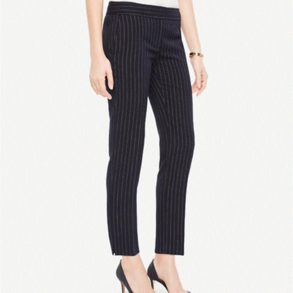 Ann Taylor Pinstripe Ankle Pants - Kate Fit